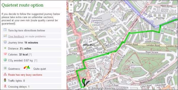 Cycle Streets on-line map